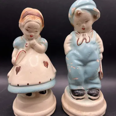 (2) Vintage Chalkware Figurines