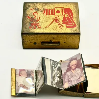 Vintage Gold Tone Photo Box