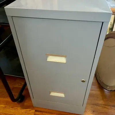 Light Blue Metal 2-Drawer Filing Cabinet