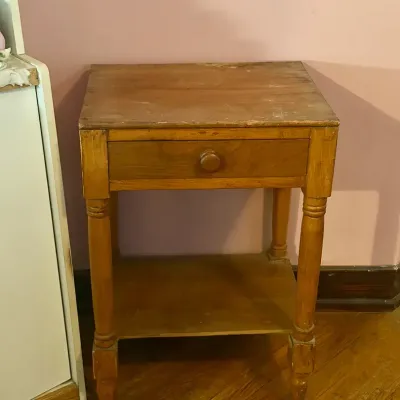 Vintage Wooden Nightstand 