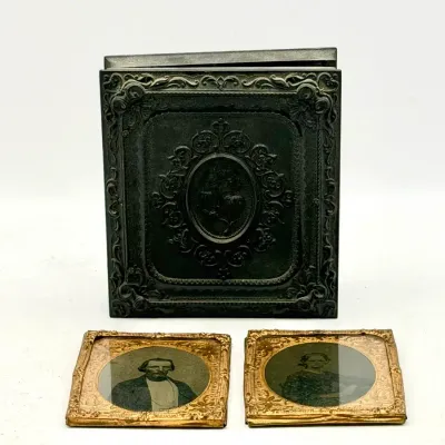 Antique Civil War Era Union Case Gutta Percha & Photos 