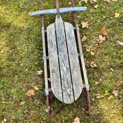 Vintage Wood and Metal Sled