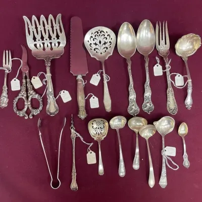Sterling Silver Collection of Serving Pieces & Flatware
