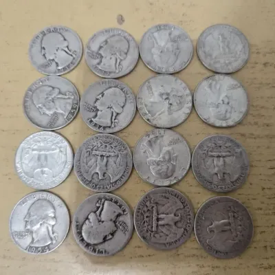 Sale Photo Thumbnail #16: 16 Washington Quarters 90% Silver