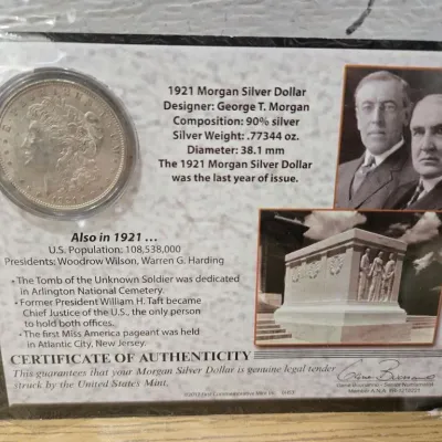 Sale Photo Thumbnail #13: 1921 Morgan Silver Dollar Last Year Issue