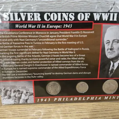 Sale Photo Thumbnail #14: Silver Coins Of WWII