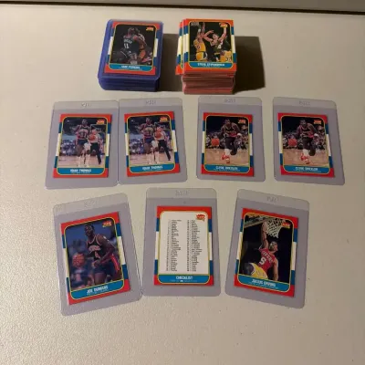 1986-87 Fleer Basketball Lot (~100+ Cards) - (2) Drexler RC, (2) Isiah RC, Dumars, Dr. J