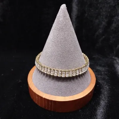 10k Bracelet With White Sapphire Chips