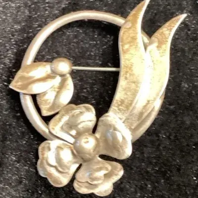 Harry Iskin Sterling Flower Brooch 