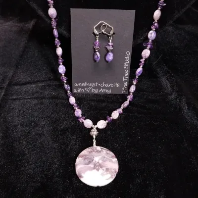 Amethyst & Charoite Set