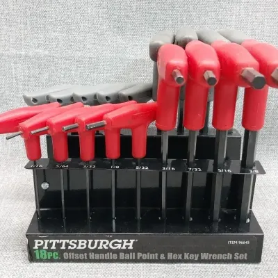 Pittsburgh 18pc Offset Handle Ball Point & Hex Key Wrench Set
