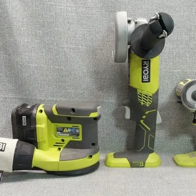 Ryobi 18v Cordless 5in Random Orbit Sander, Angle Grinder & Cut Off Tool 