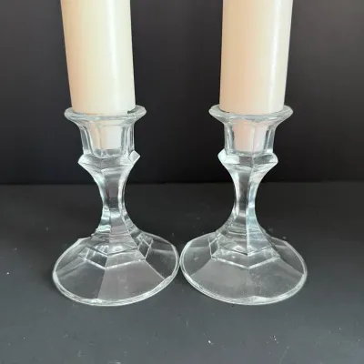 Glass Candlestick Holder Lot