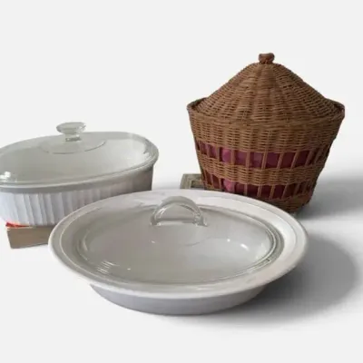 Corning Ware Lidded Serving Casseroles Bun Warmer Lot