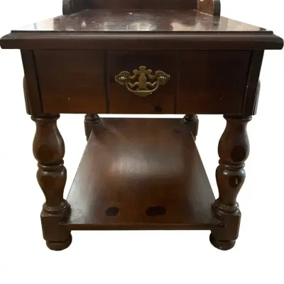 Vintage Sturdy Wooden Table with Drawer