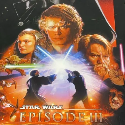 Sale Photo Thumbnail #53: Framed Star Wars: Episode III – Revenge of the Sith movie poster, released in 2005.