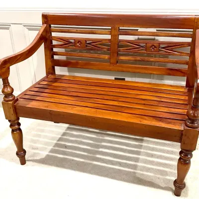Mahogany Windsor Wooden Bench 