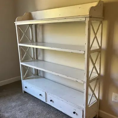 Outrageous Interiors Distressed Farmhouse Bookcase
