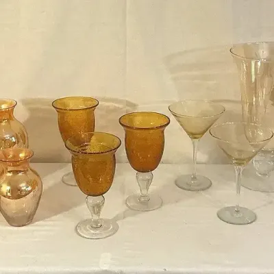 Amber And Yellow Glassware