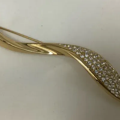 Authentic Christian Dior Crystal Flame Brooch