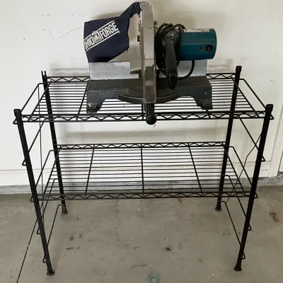 10” Miter Saw & Metal Shelving 