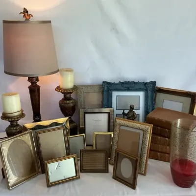 Picture Frames, Lamp And Decor