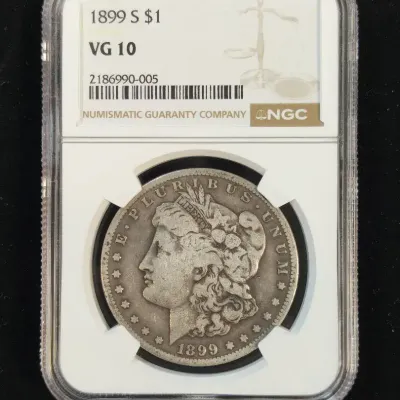 1899-S $1.00 Silver Morgan Dollar Key Date NGC VG-10