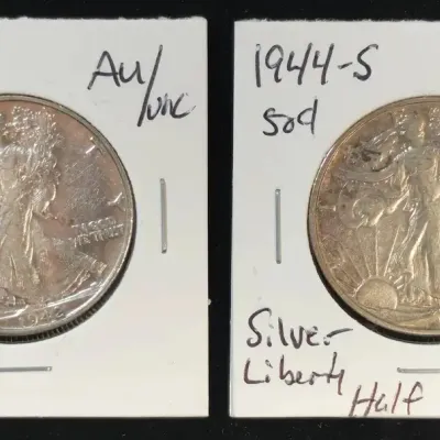 1942-S & 1944-S Silver Walking Liberty Half Dollars