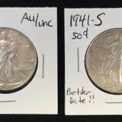 1941-D & 1941-S Silver Walking Liberty Half Dollars