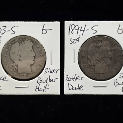 1894-S & 1903-S Barber Silver Half Dollars - Key Dates