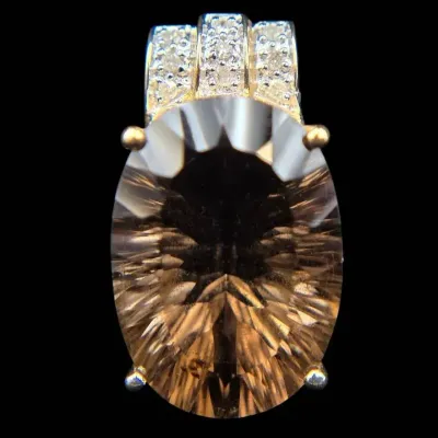 10K Yellow Gold Quartz & Diamond Pendant NAGL #1231736