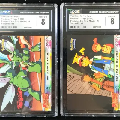 2 1999 Topps Pokémon First Movie Cards, Second Print, CGC Graded