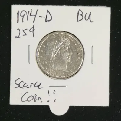 1914-D Barber Quarter, Scarce Coin
