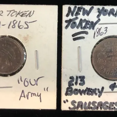 Rare Civil War Era Tokens, 2 Total