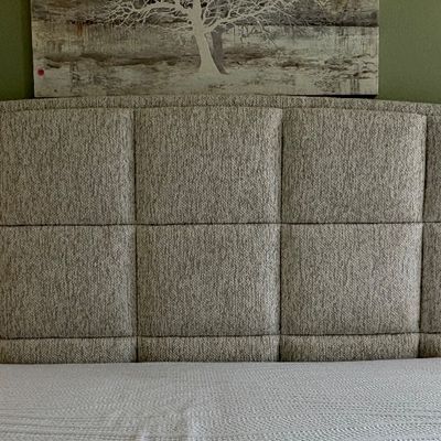 King upholstered square panel headboard 