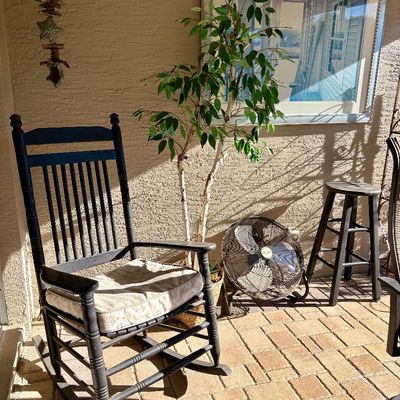 Black outdoor rocking chair