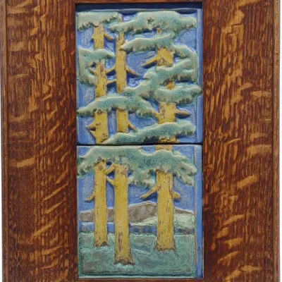 Sale Photo Thumbnail #425: Two Tile Pine Forest Tile Art Panel (Ravenstone)