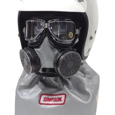Sale Photo Thumbnail #136: 1970s Racing Magnum III Helmet & Simpson Fire Mask