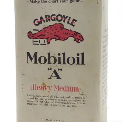 Sale Photo Thumbnail #154: Gargoyle Mobiloil "A" One Gallon Square Oil Can