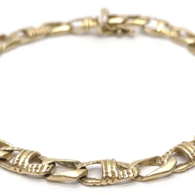 Sale Photo Thumbnail #32: 14K Y. Gold 6mm Anchor Chain Link Bracelet 7.75"