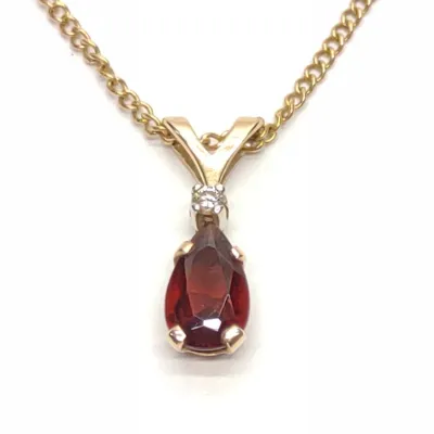 Sale Photo Thumbnail #145: 14K Rubellite Tourmaline Diamond Pendant Necklace