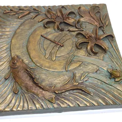 Sale Photo Thumbnail #109: William Sharles Bronze Relief Koi Plaque Sculpture