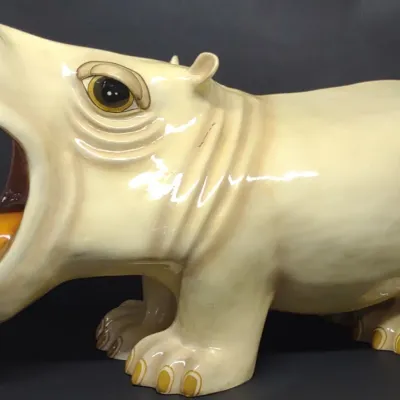 Sale Photo Thumbnail #133: Sermel (Bustamante) Paper Mache Hippo Sculpture