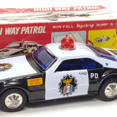 Sale Photo Thumbnail #673: Tin Battery Op. High Way Patrol Mystery Car w/ Box