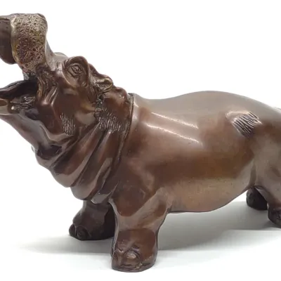 Sale Photo Thumbnail #309: Bronze Hippopotamus Sculpture (After P.J. Mene)
