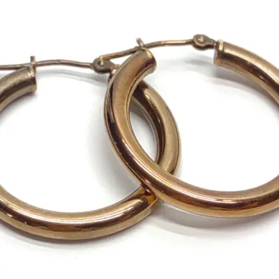 Sale Photo Thumbnail #216: 14K Yellow Gold Tubular Hoop Earrings (25mm)