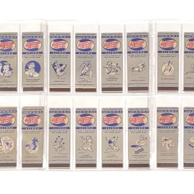 Sale Photo Thumbnail #384: 1-48 Complete Set WW2 Pepsi-Cola Disney Matchbooks