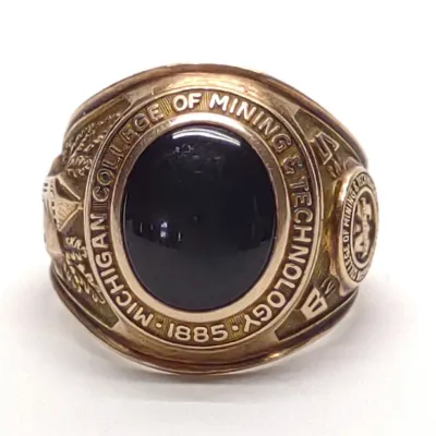 Sale Photo Thumbnail #170: 1959 10K Gold & Onyx Michigan College Class Ring