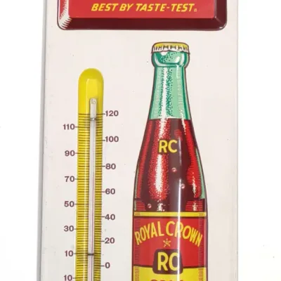 Sale Photo Thumbnail #82: Royal Crown Cola Tin Advertising Thermometer (SST)