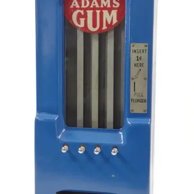 Sale Photo Thumbnail #633: 1930s Adams Gum 1-Cent Coin Op Vending Machine